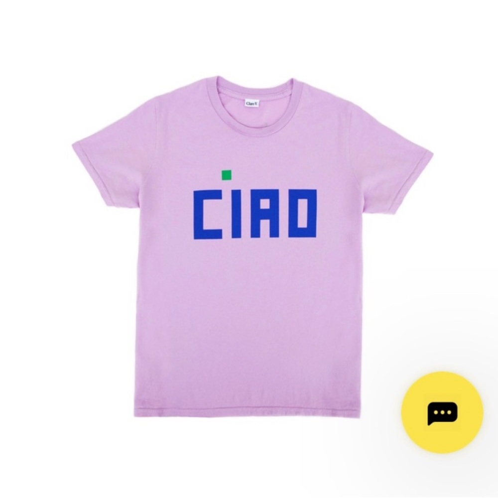 Clare V CIAO Camp Fit Lavender T-shirt EUC Small - Picture 3 of 6